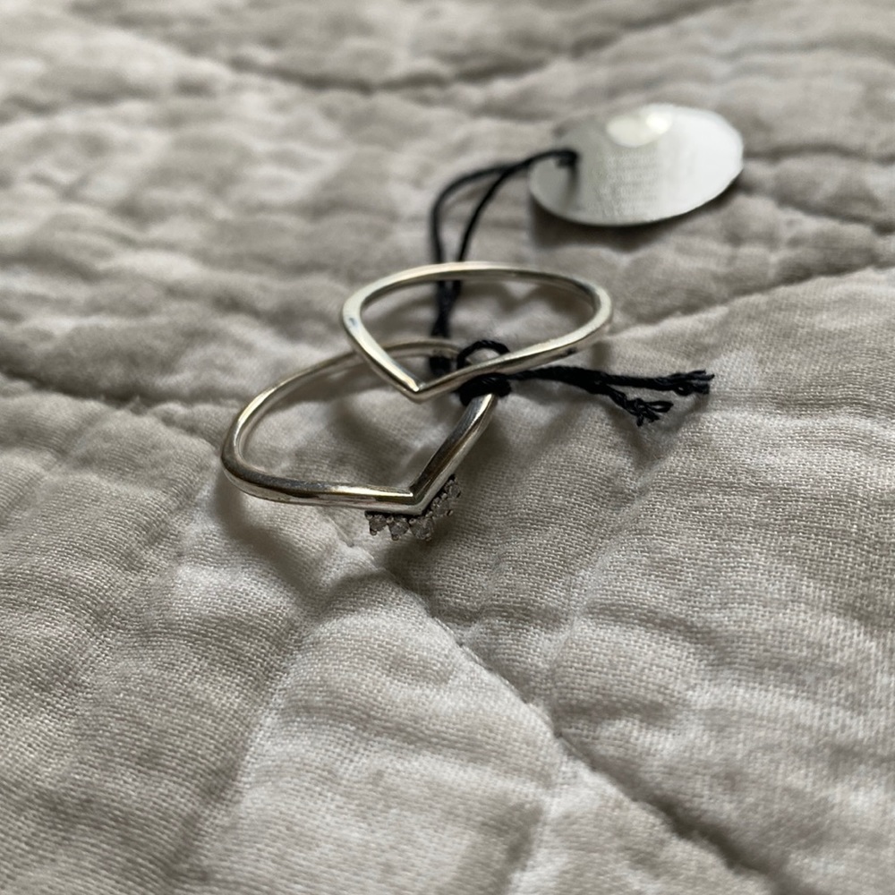 Pandora silver wishbone rings. Size 6